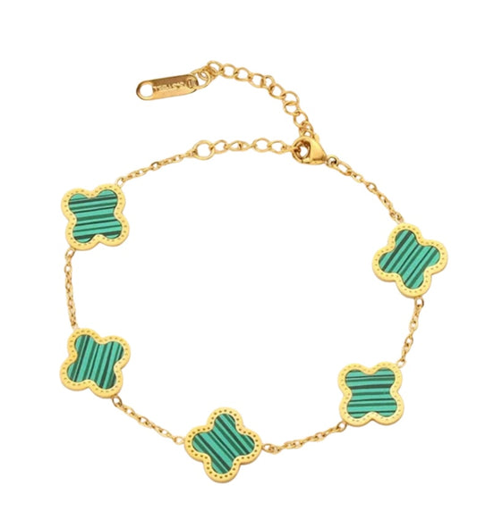 GREEN LUCKY CLOVER BRACELET